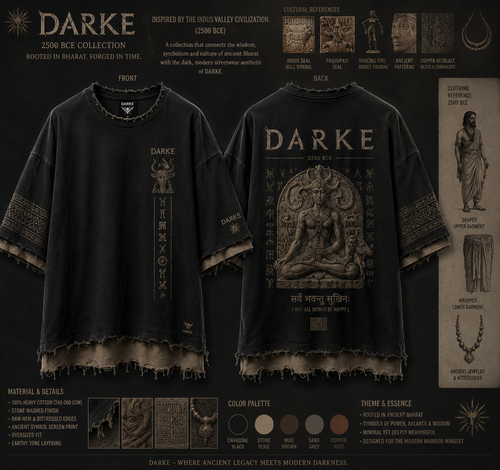 DARKE temporary 2500 BCE heritage oversized tee front and back concept