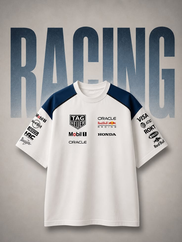 DARKE temporary white racing oversized tee reference